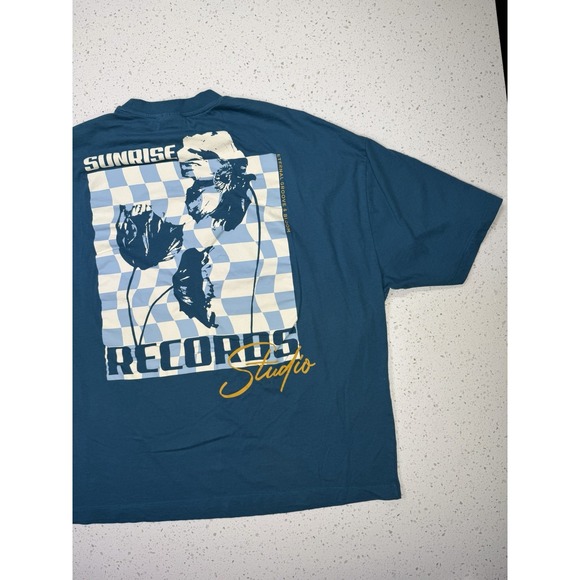 ASOS DESIGN Other - ASOS DESIGN Sunrise Records Studio Graphic Blue T-Shirt Crew Neck Size XL